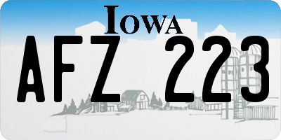 IA license plate AFZ223