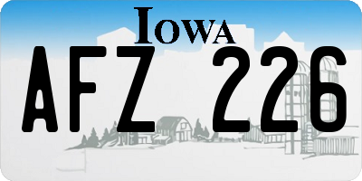 IA license plate AFZ226