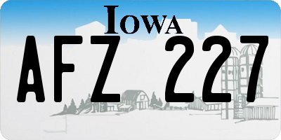IA license plate AFZ227