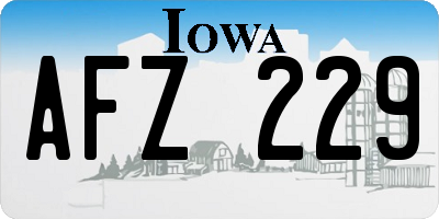 IA license plate AFZ229
