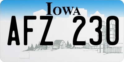 IA license plate AFZ230