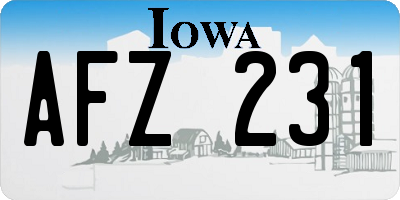 IA license plate AFZ231