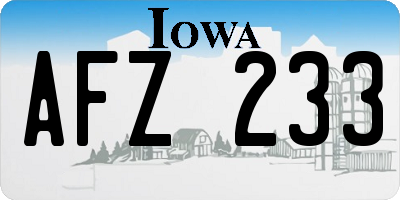 IA license plate AFZ233