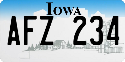 IA license plate AFZ234