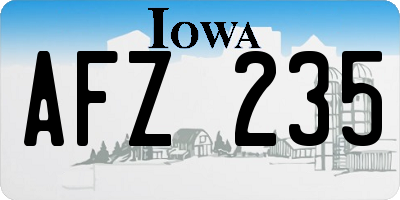IA license plate AFZ235