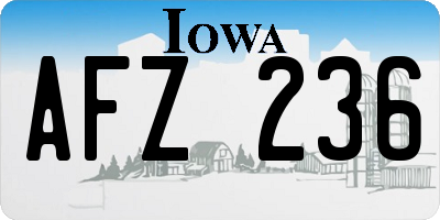 IA license plate AFZ236
