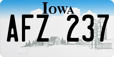 IA license plate AFZ237