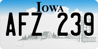 IA license plate AFZ239