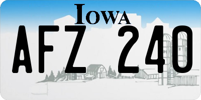 IA license plate AFZ240
