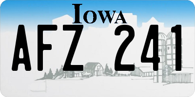 IA license plate AFZ241