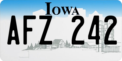IA license plate AFZ242