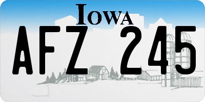 IA license plate AFZ245