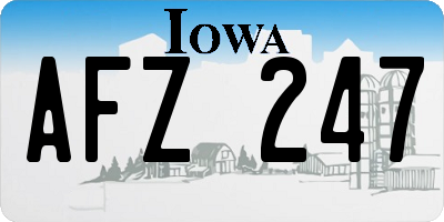 IA license plate AFZ247