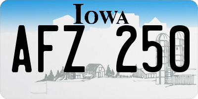 IA license plate AFZ250