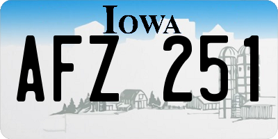IA license plate AFZ251