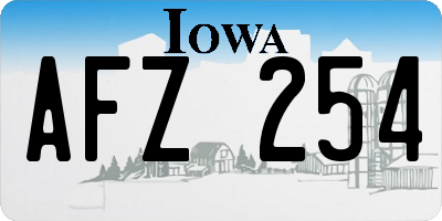 IA license plate AFZ254