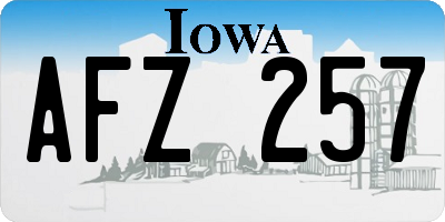 IA license plate AFZ257