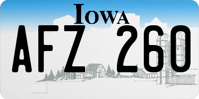 IA license plate AFZ260