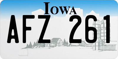 IA license plate AFZ261
