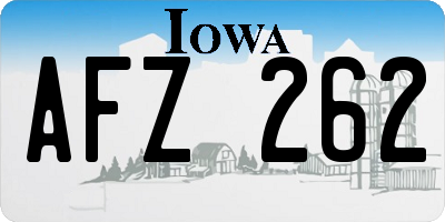 IA license plate AFZ262