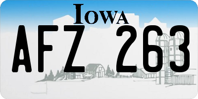 IA license plate AFZ263