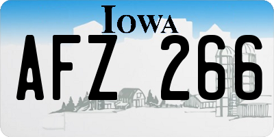 IA license plate AFZ266