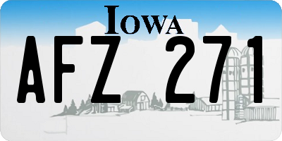 IA license plate AFZ271