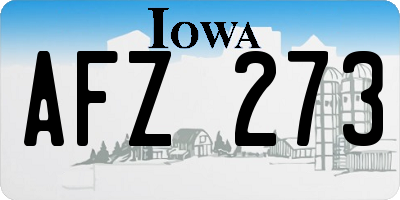 IA license plate AFZ273
