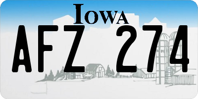 IA license plate AFZ274