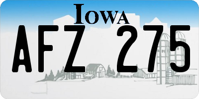 IA license plate AFZ275