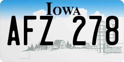 IA license plate AFZ278