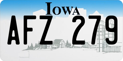 IA license plate AFZ279