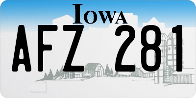 IA license plate AFZ281