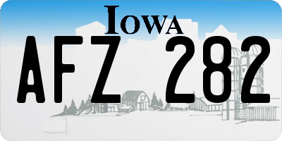 IA license plate AFZ282