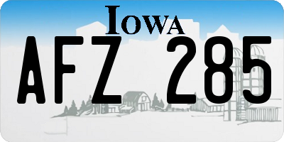 IA license plate AFZ285