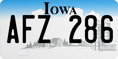 IA license plate AFZ286