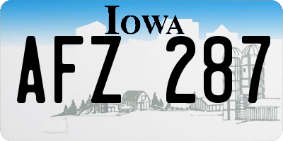 IA license plate AFZ287