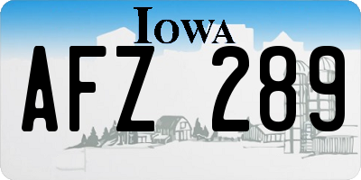 IA license plate AFZ289