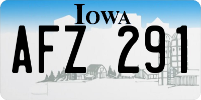 IA license plate AFZ291