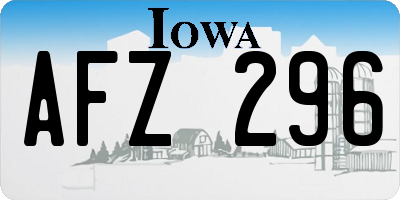 IA license plate AFZ296