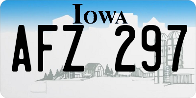 IA license plate AFZ297