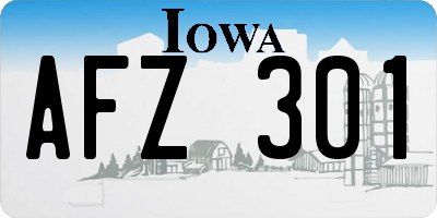 IA license plate AFZ301