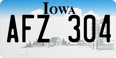 IA license plate AFZ304