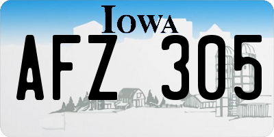 IA license plate AFZ305