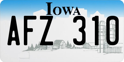 IA license plate AFZ310