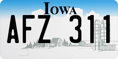 IA license plate AFZ311