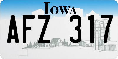 IA license plate AFZ317
