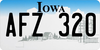 IA license plate AFZ320