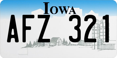 IA license plate AFZ321