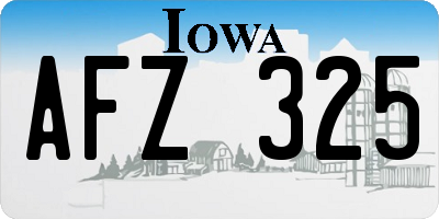 IA license plate AFZ325